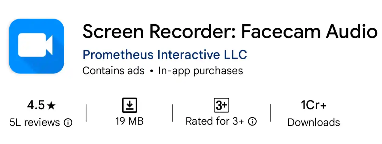 Screen Recorder: Facecam Audio